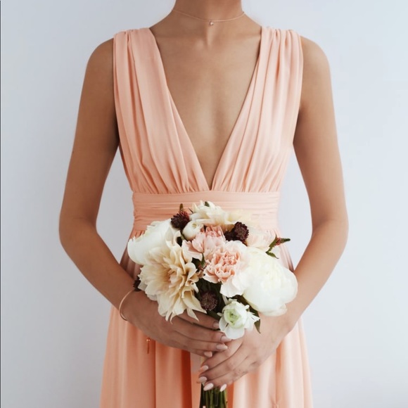 heavenly hues blush maxi dress